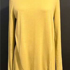 Chico's Soft Lemon Crewneck Shark-bite Sweater